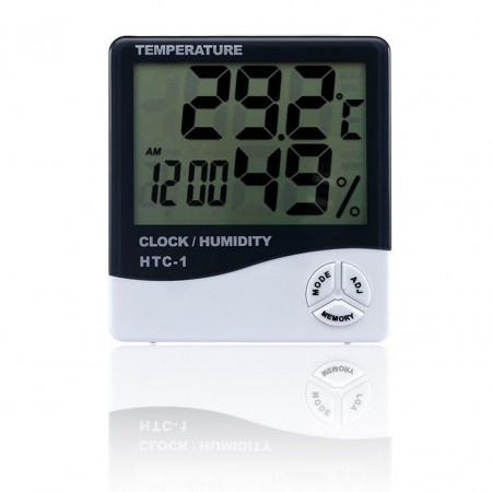Meidong LCD Thermometer Hygrometer Humidity Meter Room Indoor Temperature Clock